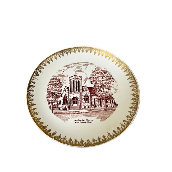 Methodist Church West Chicago, Illinois Collector Plates 10" - Picture 2 of 3